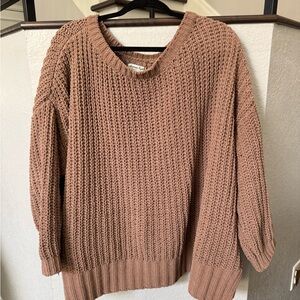 American Eagle Outfitters Oversized Chunky Knit Chenille Sweater in Brown - M